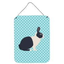 Caroline's Treasures BB8132DS1216 Dutch Rabbit Blue Check Wall or Door Hanging Prints, 12x16, multicolor
