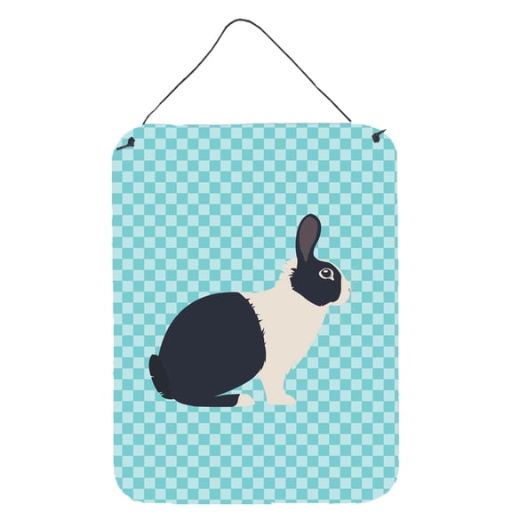 Caroline's Treasures BB8132DS1216 Dutch Rabbit Blue Check Wall or Door Hanging Prints, 12x16, multicolor