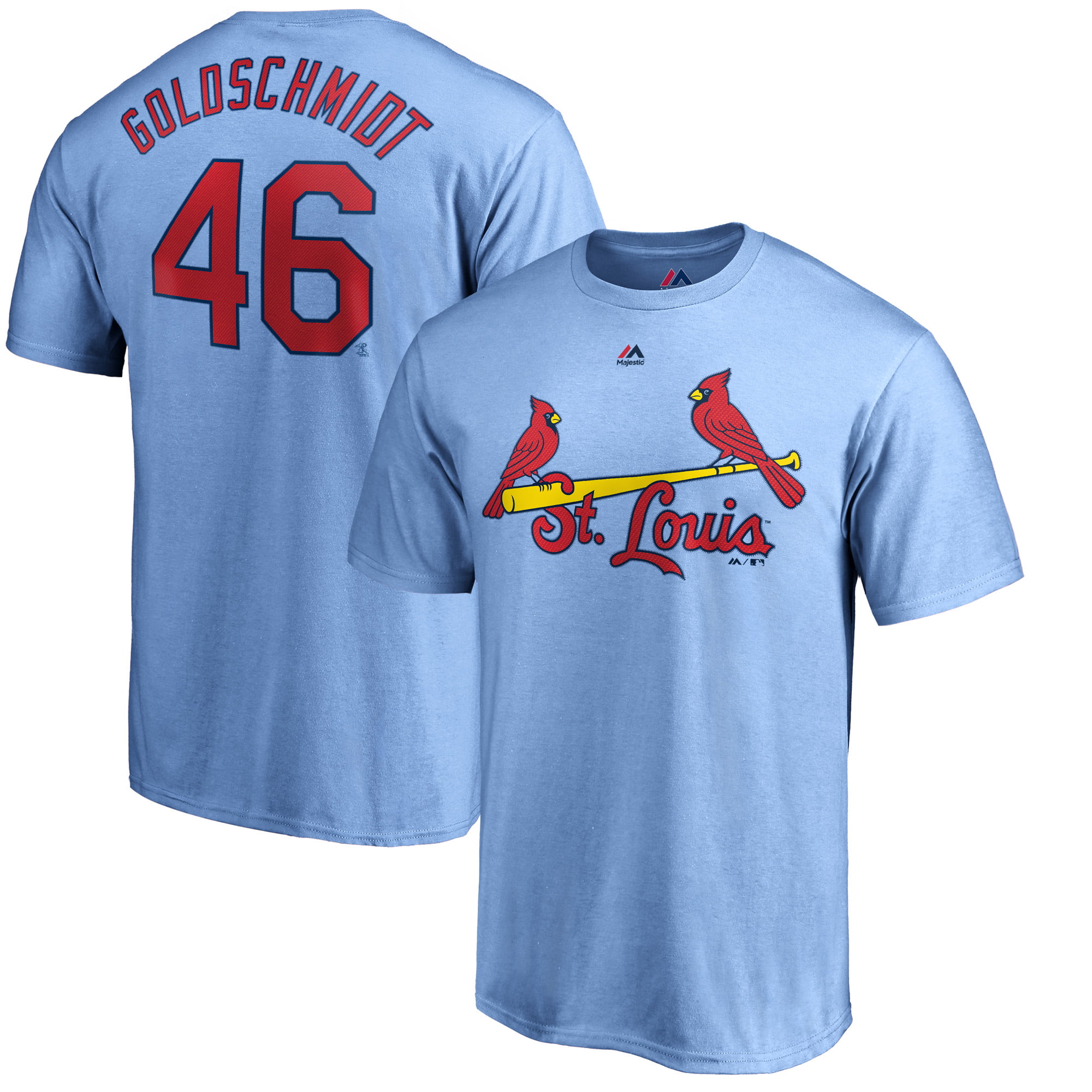Paul Goldschmidt St. Louis Cardinals Majestic Official Name & Number T-Shirt - Light Blue ...