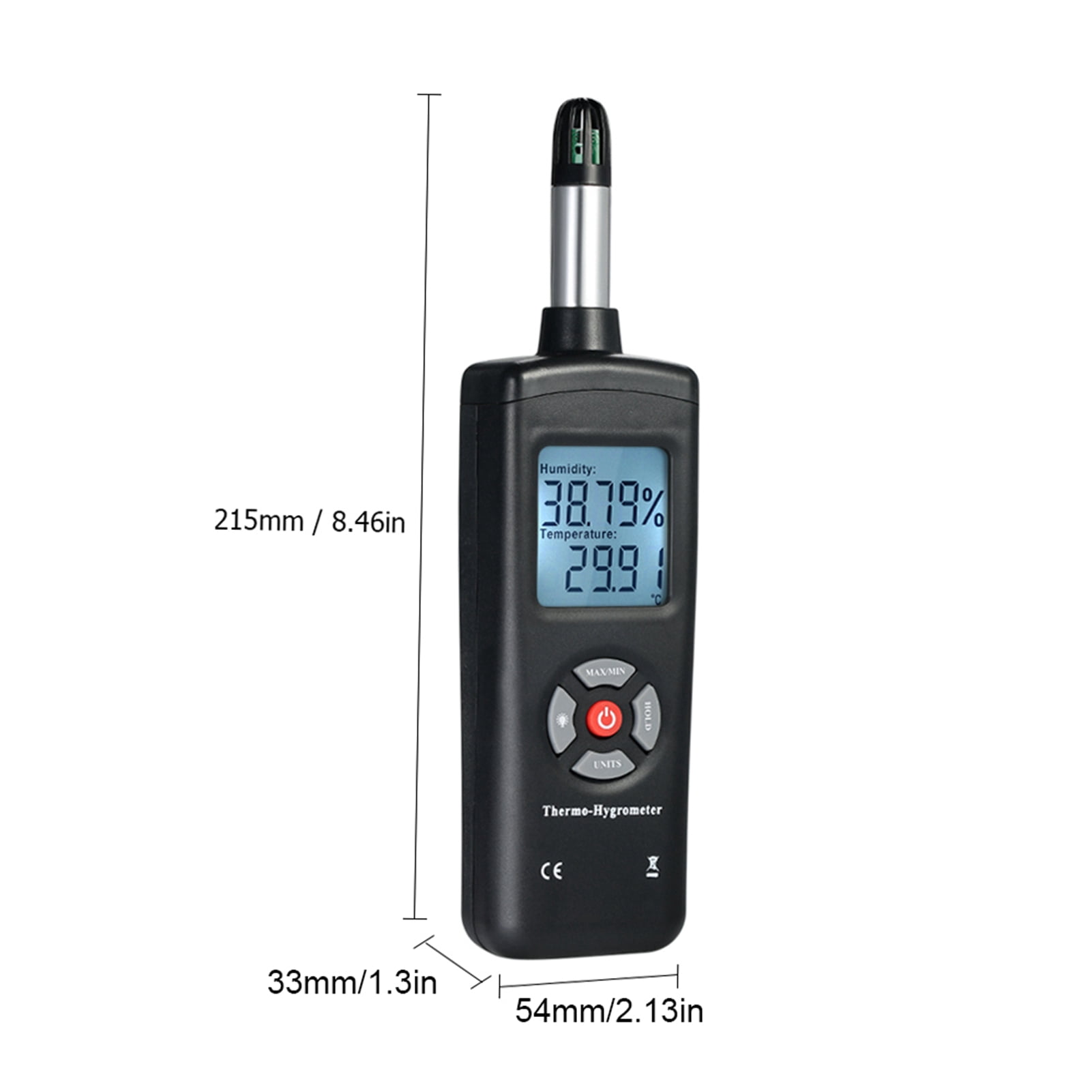 Digital LCD Thermo-Hygrometer Thermometer Hygrometer Temperature & Humidity Meter Psychrometer Wet Bulb Dew Point Temperature Detector