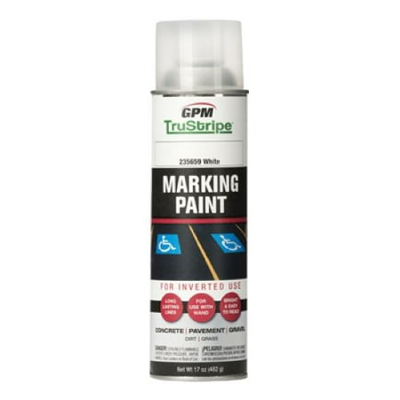 GPM TruStripe INVMRK-19 17 oz Can of White Inverted Marking Paint - Quantity of 12