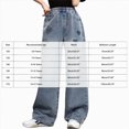 thumbnail image 3 of CAUYDY Autumn School Girls Jeans Children's Loose Cute Heart Print Cowboy Wide Leg Pants with Pockets Sizes 13-14 Years, 3 of 6