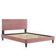 thumbnail image 5 of Platform Bed Frame, Tufted, Full Size, Pink, Velvet, Mid Century Bedroom, Modern Contemporary Boutique HB35607, 5 of 8