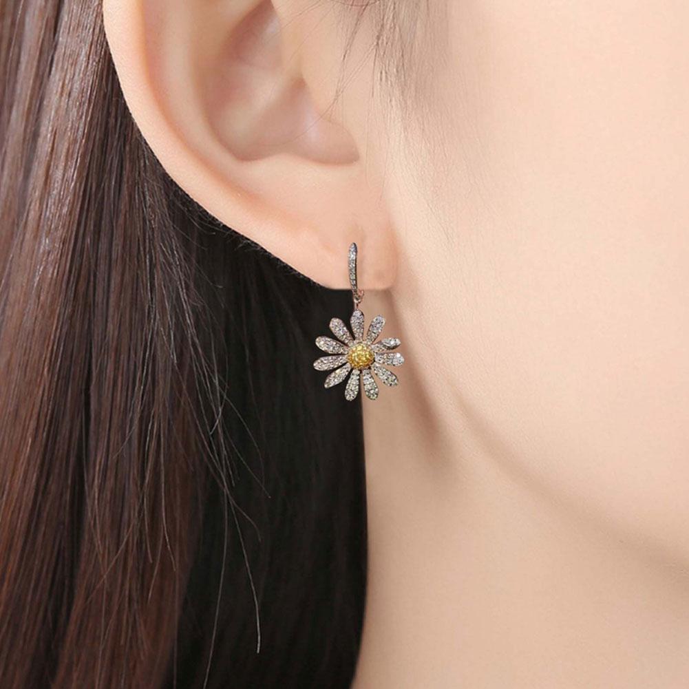 Fashion Sunflower Crystal Earrings Drop Dangle Stud Daisy Women Jewelry FAST; H0J1 - image 4 of 9