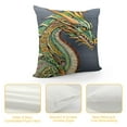 thumbnail image 4 of PIKWEEK  Celtic Throw Pillow Cushion Cover, Head of Dragon with Ornate Effects on Grunge Backdrop Mythical, Decorative Square Accent Pillow Case, White Green, 4 of 5