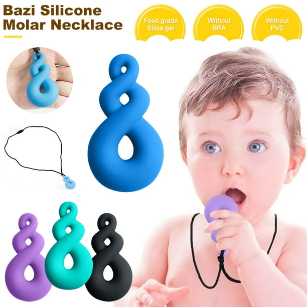 POINTERTECK 4 Pieces Chewing Necklace for Boys and Girls, Silicone Teething  Necklace Pendants for Mom to Wear, Baby Teething Toys, 4 Colors -  Walmart.com