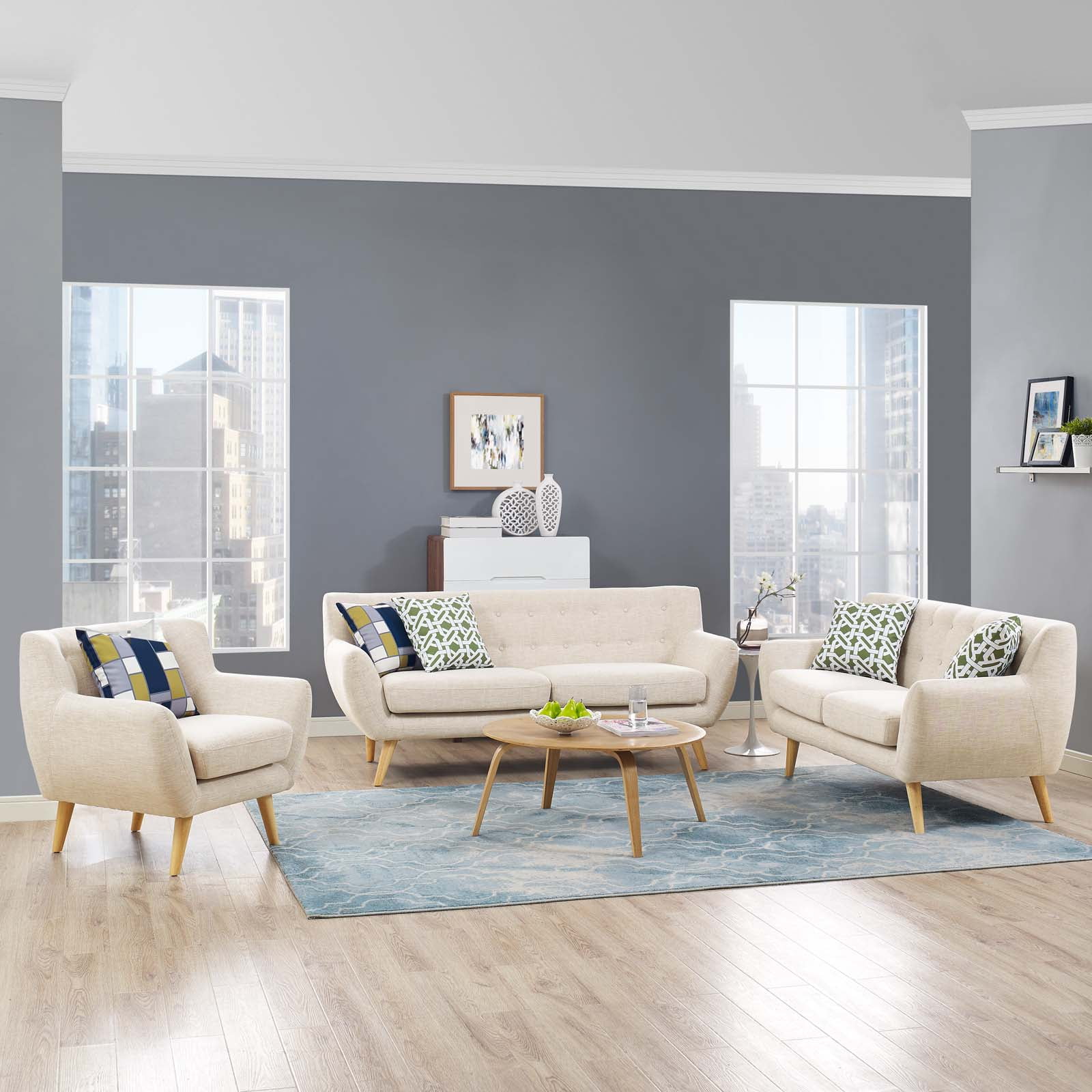 Modway Remark 3 Piece Living Room Set, Multiple Colors