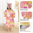 thumbnail image 4 of Dailycode Wearable Blanket Hoodie Oversized Sherpa Flannel Blankets with Pocket for 3-14 Year Old Colorful Heart Outline, 4 of 7