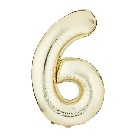 34 Gold Number 6 Foil Balloon by Way To Celebrate