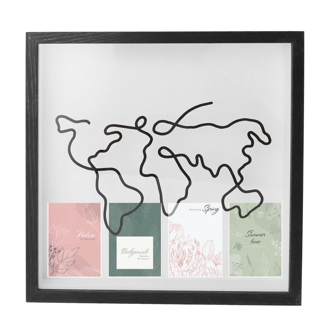 Adventure Map Frame Money Box Display Travel Shadow Box, Convenient Storage for Memories with Ticket Slot