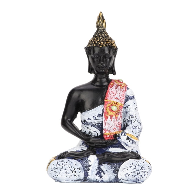 Estatua de Buda Zen del sudeste asiático Decoración Festival Celebración Artesanía de resina para el hogar (azul)