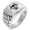 Silver, variant on Stainless Steel Zombie Skull Biohazard Geometric Pattern Step-Down Biker Style Polished Ring