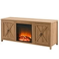 thumbnail image 4 of Evelyn&Zoe Granger Rectangular TV Stand with Log Fireplace for TV's up to 65" in Golden Oak, 4 of 10