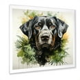 thumbnail image 2 of Designart "Tropical Labrador Art Portrait" Animals Framed Wall Art Decor - Modern Black Dog Hallway Framed Wall Art Decor, 2 of 6