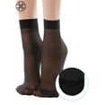 thumbnail image 4 of Luxtrada 10 Pairs Women Nylon Elastic Short Ankle Sheer Stockings Silk Short Socks (Black), 4 of 5