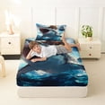 thumbnail image 4 of Homewish Cool Corgi Shark Twin Sheets,Cartoon Animal Bedding,Blue,Ocean Wave Decor,3 Pieces,1 Fitted Sheet and 1 Pillowcase, 4 of 6