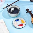 thumbnail image 4 of Porcelain Ink Dish Fish Shape Chinese Calligraphy Inkwell Dish Ceramic Ink Plate with Brush Holder Multifunctional Bowl for Calligraphy Chinese Japanese Practice New Year diy, 4 of 5