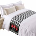 thumbnail image 2 of Bed Runner Scarf for Twin Size Bed, Merry Christmas Beds Scarf Throws for Foot of Bedding, Red Xmas Balls Snowflake Black Plaid Decorative Beds Runners for Bedroom Guestroom, 71"x20", 2 of 8