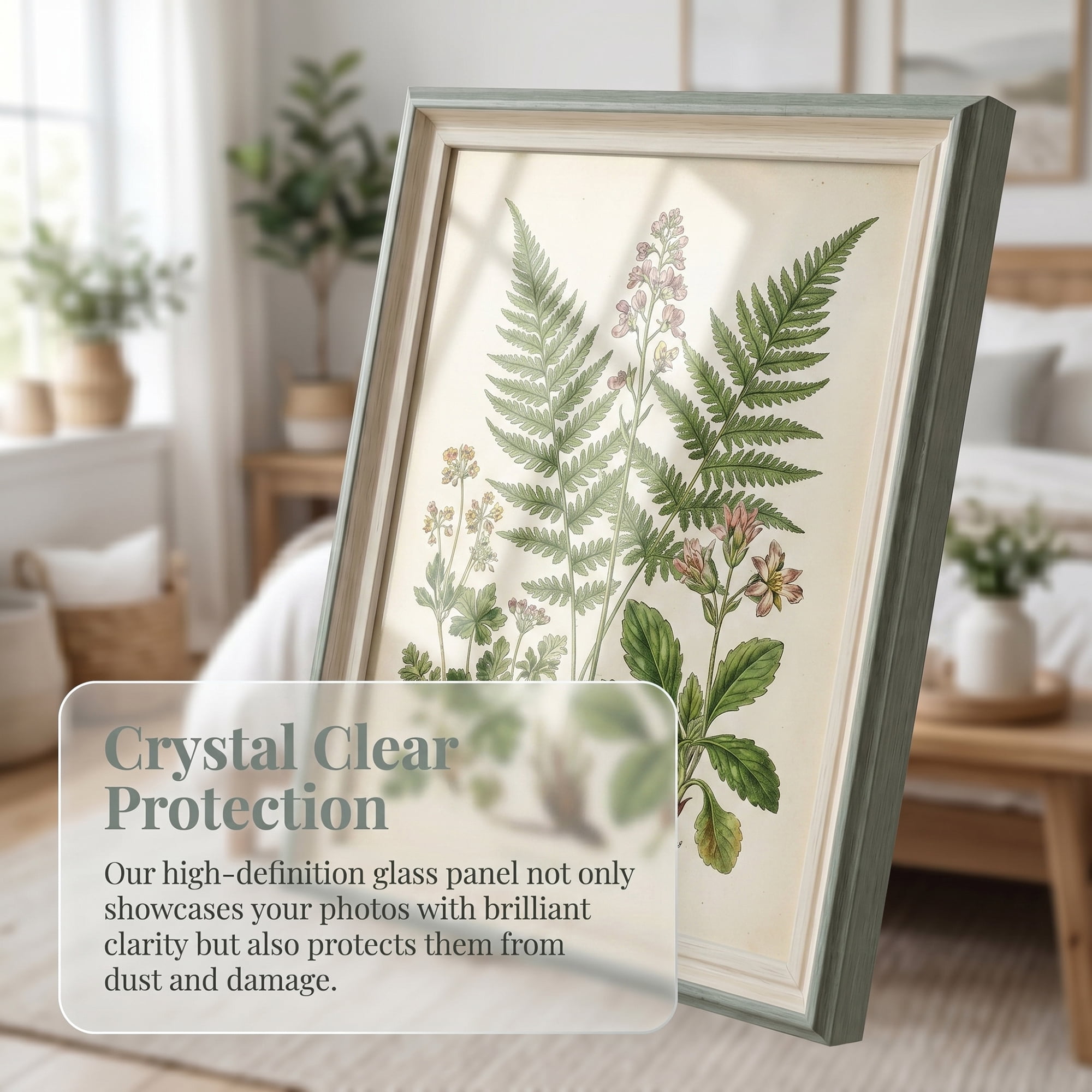 Unique Bargains Resin Picture Frame with HD Glass Vintage Wall Hanging Green 8" x 10"