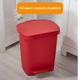thumbnail image 2 of McKesson Trash Can for Offices, Bathrooms, Kitchens, Step-On Lid - Rectangular, Plastic, Red - 8 gal, 12 in x 15 in x 19 in, 1 Ct, 2 of 11