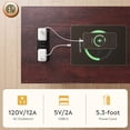 thumbnail image 6 of GALAXHERO Narrow End Table with Charging Station and Open Storage Shelf Sofa Side Table with 2 USB Ports and 2 Power Outlets, Slim Farmhouse End Table for Small Spaces, Bedroom, Living Room Espresso, 6 of 8