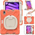 thumbnail image 1 of iPad Mini 6 Case 6th Generation 360°Rotatable Stand with Shoulder Strap Handle Pencil Holder Heavy Duty Shockproof Silicone Protective Case for iPad mini6 2021, 1 of 8