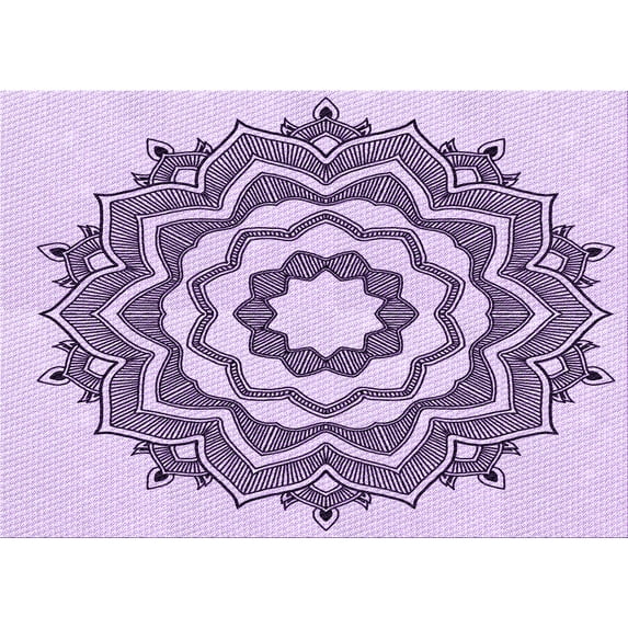 Ahgly Company Machine Washable Indoor Rectangle Transitional Orchid Purple Area Rugs, 8' x 10'