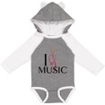 thumbnail image 3 of Inktastic I Love Music Boys or Girls Long Sleeve Baby Bodysuit, 3 of 5