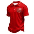 thumbnail image 4 of Dwelliawo Men's 250th Anniversary National Flag Print Polo Shirt 250 Anniversary Usa Patriotic Polo Short Sleeve Shirt We the People Freedom Shirts Patriotic Top M Red 2XL, 4 of 5