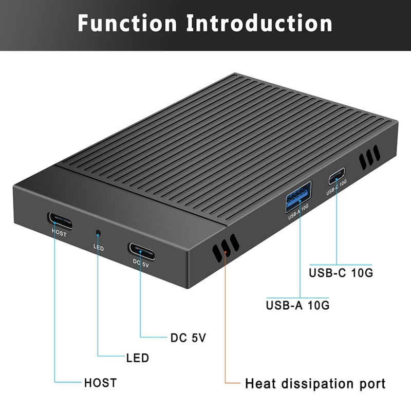 M.2 NVMe SSD Docking Station 10Gbps, Dual-Bay Aluminum Hard Drive Case for PC and Laptop