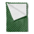 thumbnail image 2 of Christmas Soft Flannel Fleece Throw Blanket, Retro Style Polka Dots Pattern in Xmas Noel Colors in Traditional Fashion, Cozy Plush for Indoor and Outdoor Use, 60" x 80", Green and White, by Ambesonne, 2 of 5