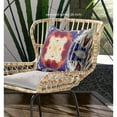 thumbnail image 3 of Pastel Floral Carrés Intérieur/extérieur Tissu Coussin Zip -Bleu Orange Rouge 26", 3 of 4