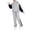 Black, variant on Girls 2 Piece Hooded Set Raglan Sleeve Pullover Hoodie Straight Leg Pants Fall Trendy Casual Clothes Kids Active Wear