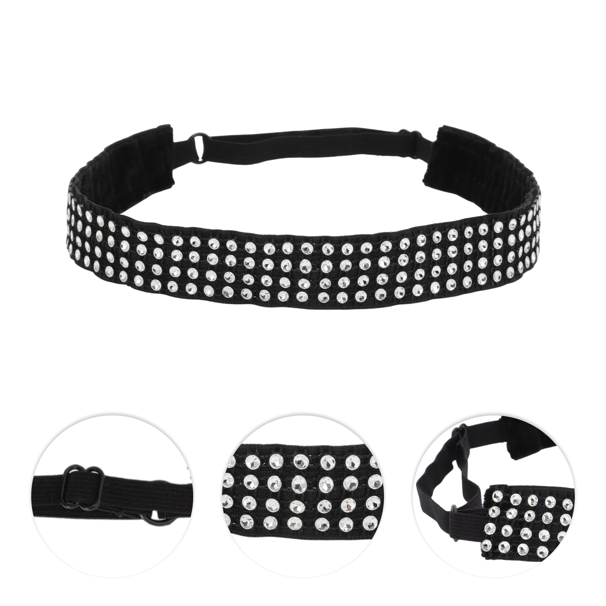 Unique Bargains Adjustable Rhinestone Headbands 1 Pc White