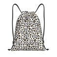 thumbnail image 1 of Xecao Heart Leopard Pattern Sports Drawstring Backpack - String Swim Gym Bag with Wet Proof Pocket for Women&Men-Small, 1 of 6