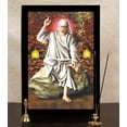thumbnail image 6 of IBA Indianbeautifulart Elegant And Religious God Photo Frame Sai Baba In Sitting On Stone Poster With Frame Black Wall Frame DeityPhotoFrame Wall DecorFor Home/ Office/ Temple, 6 of 7