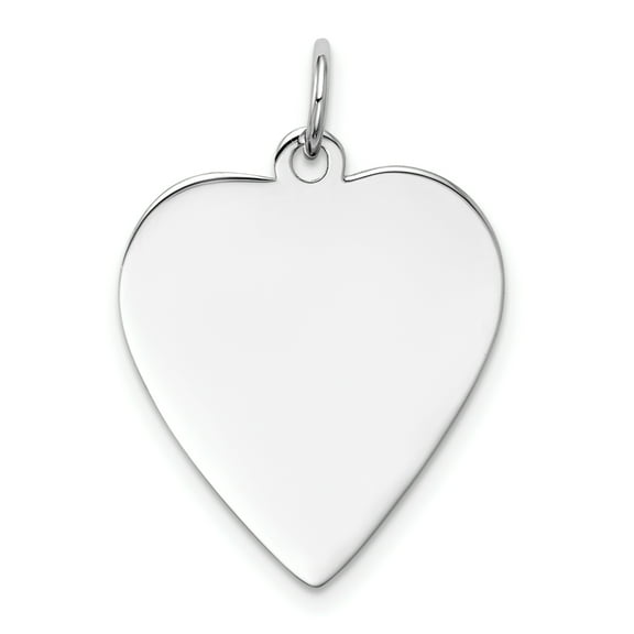 14k White Gold Plain .011 Gauge Engravable Heart Charm