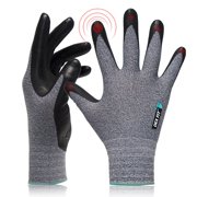 DEXFIT FN331 Grey Work Gloves (Nitrile-Coated, Medium) - 3 Pairs