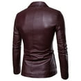 thumbnail image 3 of Lindreshi Leather Jacket for Women Men's Leather Jacket Fashion Business Suit Stand Collar Punk Motorcycle Washed Leather Long Sleeve Hoodless Casual Outwear & Jackets, 3 of 4