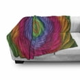 thumbnail image 2 of Art Abstract Soft Flannel Fleece Throw Blanket, Modern Rope Look Spiral Vortex in Rainbow Colors Colorful Design Print, Cozy Plush for Indoor and Outdoor Use, 50" x 70", Multicolor, by Ambesonne, 2 of 5