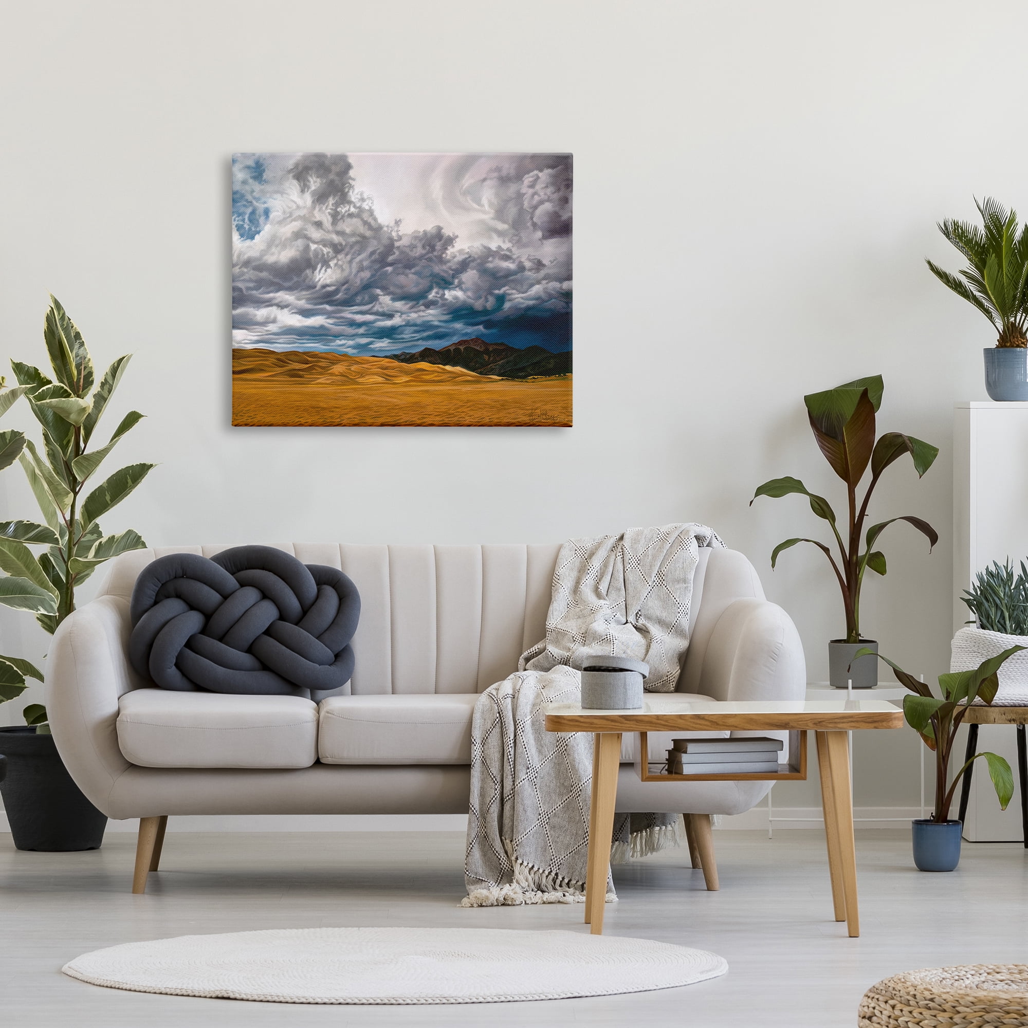 Stupell Industries Cloudy Sand Dunes Landscape Painting Gallery Wrapped Canvas Art Print Wall Art, 40 x 30