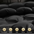 thumbnail image 4 of SONORO KATE Pinch Pleat Feather Down Comforter Queen Size, High Fill Power Soft Duvet Insert with Corner Tabs, All Season Bedding Comforter (90"x90", Black), 4 of 7