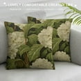 thumbnail image 3 of PRATYUS Vintage Victorian White Hydrangea Floral Throw Pillow Covers Pillowcase for Bedroom Aesthetic Cushion Cover Home Decor Dormitory College Living Room Bed Sofa Couch 18x18in, 3 of 5