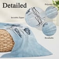 thumbnail image 6 of Blue Flower Throw Pillow Cover, Pillowcase Protectors with Zipper, Breathable Decorative Lumbar Pillow Case Cover, Retro Gradient Texture Painting Plant Leaf Pillow Shams for Couch Sofa 16x24Inch, 6 of 8