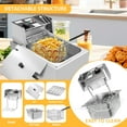 thumbnail image 4 of XYJBHB 11.4QT Electric Deep Fryer, Countertop Commercial Stainless Steel Single Tank Kitchen Fat Fryer Frying Machine w/Baskets Lids for French Fries Donuts, Adjustable Temp, 1700W, 4 of 8