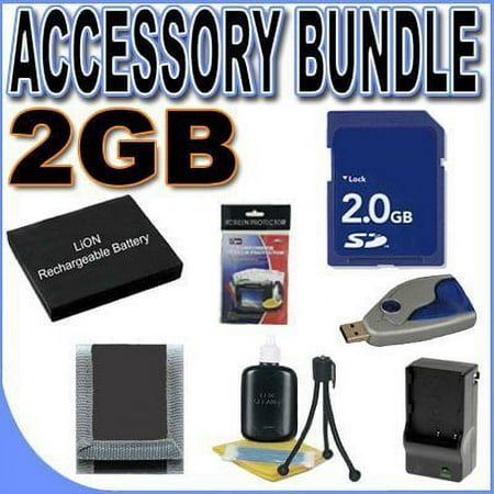 BigVALUEInc Accessory Saver Li40B Lithium Ion Replacement Battery/Rapid Charger 2GB Bundle for Pentax Optio M30 M40 T30