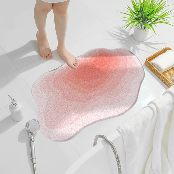 Muecwrye Bath Mats for Bathroom, 16"x24" Non Slip Short Plush Bath Mat, Washable, Bathroom Rugs with Irregular Design for Shower Sink, Doormat, Living Room Rug,Clearance