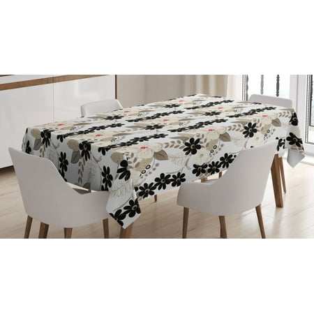 

Floral Tablecloth Abstract Exotic Blossoms Tropical Petals Stylish Fragrance Essence Print Rectangular Table Cover for Dining Room Kitchen 60 X 84 Inches Tan Ivory Seal Brown by Ambesonne
