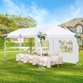 thumbnail image 3 of Hoteel Party Tent 10x20 Canopy Tents for Parties with 4 Removable Sidewalls, Patio Camping Gazebo, Portable Tent for Parties, Weddings, BBQ, Waterproof, White, 3 of 10