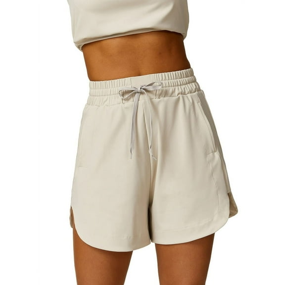 Women'S Drawstring Sweat Shorts High Waisted Summer Workout Lounge Shorts with Pockets L